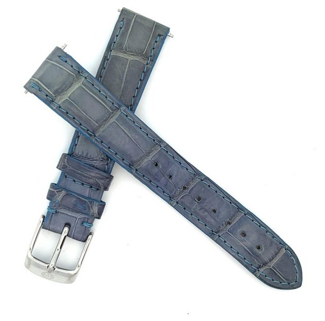 Michele Watch with 16mm Aligator Strap Michele 16MM Gold Metallic Genuine Alligator France Watch  main image 4