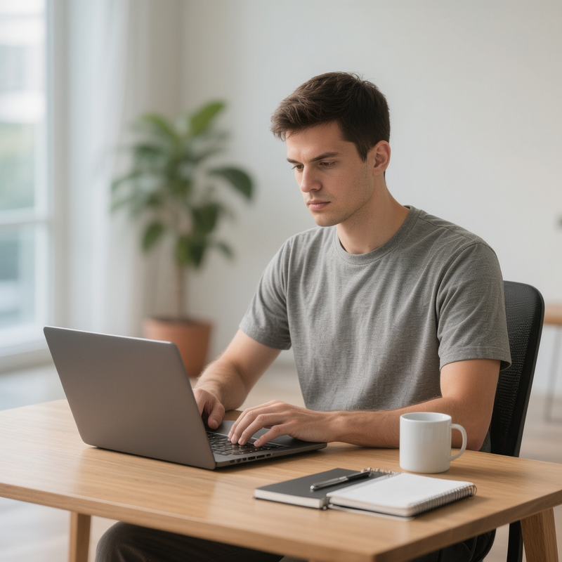 Personne travaillant sur ordinateur