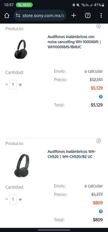 Sony: Audífonos Sony WH-1000XM5 + Sony WH-CH520 (Mercadopago y BBVA 12 MSI) 
