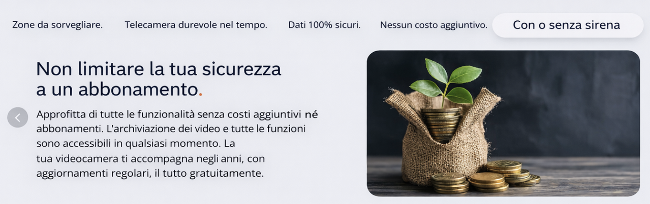 Sicurezza senza abbonamento - testo in italiano