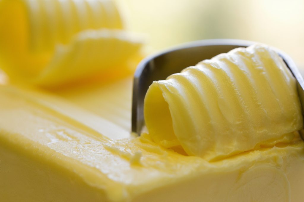 Smooth creamy fat spread texture close-up