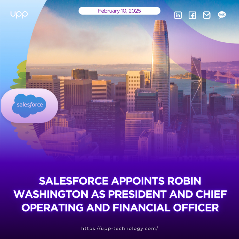 Salesforce Appoints Robin Washington as President and Chief Operating and Financial Officer