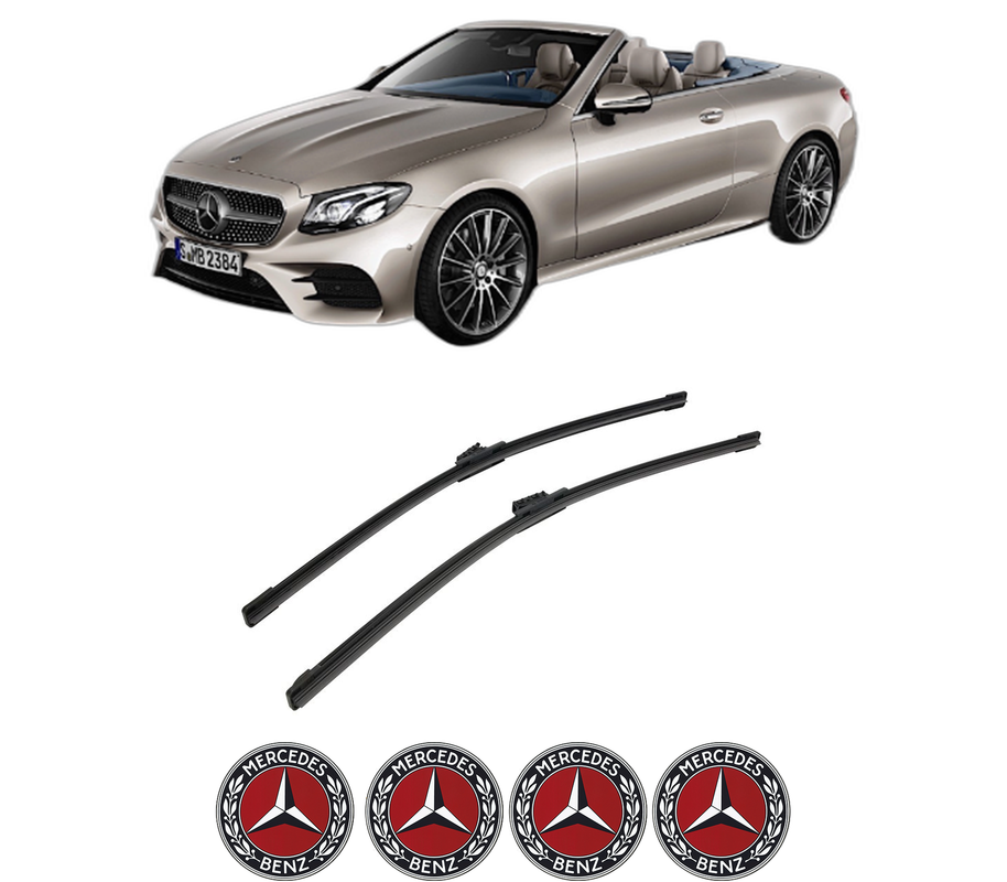 Set stergatoare auto MERCEDES-BENZ E-CLASS Convertible (A238) din 2017-2021, pentru parbriz auto, 2 bucati, Bosch Aerotwin, din cauciuc siliconat rezistent, 4 Stickere Auto MERCEDES-BENZ