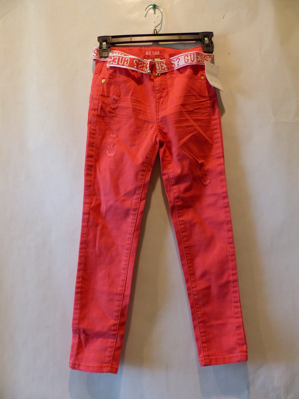 GUESS GGM13663W GIRLS DANNIE COLORED PANTS WITH BELT IN DARK PINK SIZE 8