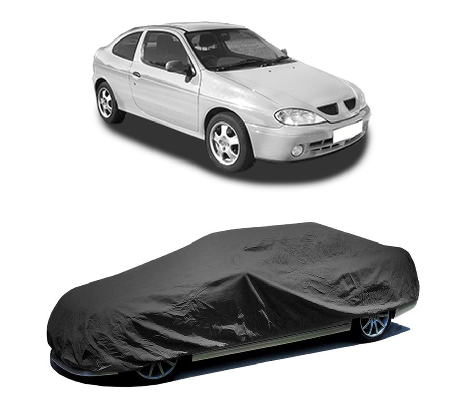Husa tip prelata auto pentru RENAULT MEGANE I Coach (DA0/1_) 1996 - 2003,culoare negru, material textil impermeabil, rezistanta la intemperii praf UV, CARPASSION Husa Protectie