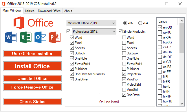 Office 2013-2021 C2R Install / Install Lite 7.6.2