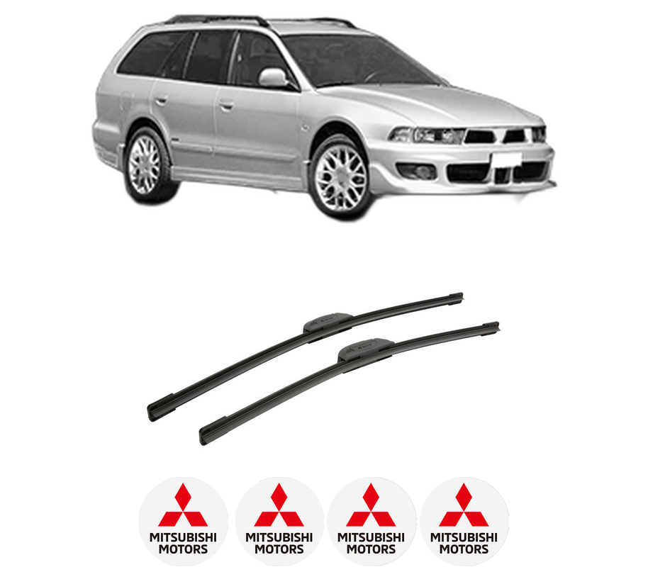 Set stergatoare auto MITSUBISHI GALANT VIII Estate (EA_, EC_) din 1996-2003, pentru parbriz auto, 2 bucati, Bosch Aerotwin Retrofit, din cauciuc siliconat rezistent, 4 Stickere Auto MITSUBISHI