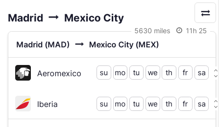 Vuelos a MÉXICO: MAD>MEX