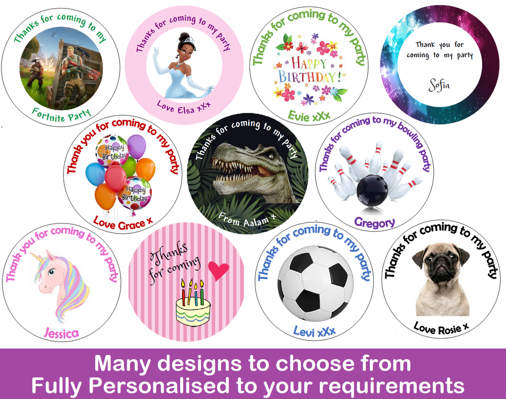 36x Round Personalised Birthday Stickers Labels Thank You For Coming To My Party | eBay