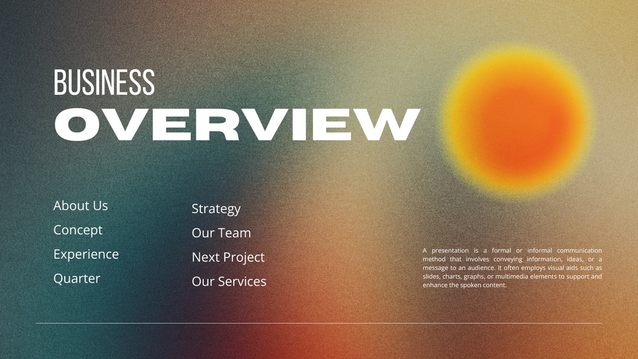 Orange and White Gradient Modern Business Project Presentation