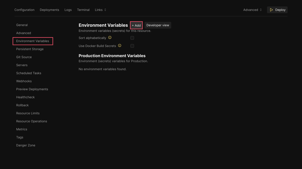 Add Environment Variable