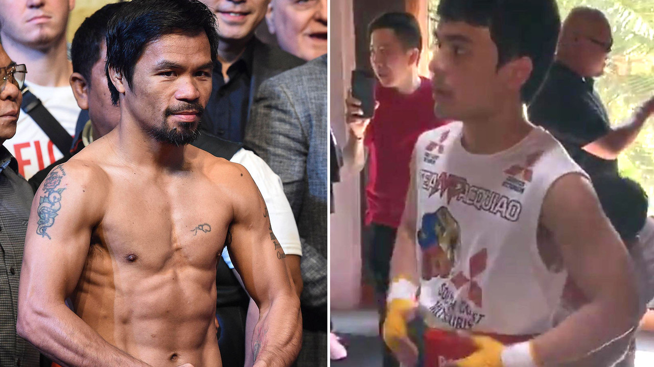 'Canelo' Álvarez entrena al hijo de Manny Pacquiao para su debut en el boxeo
