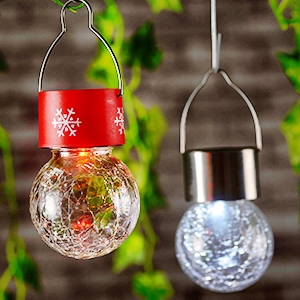 Solar crackle hanging ball Light 60255