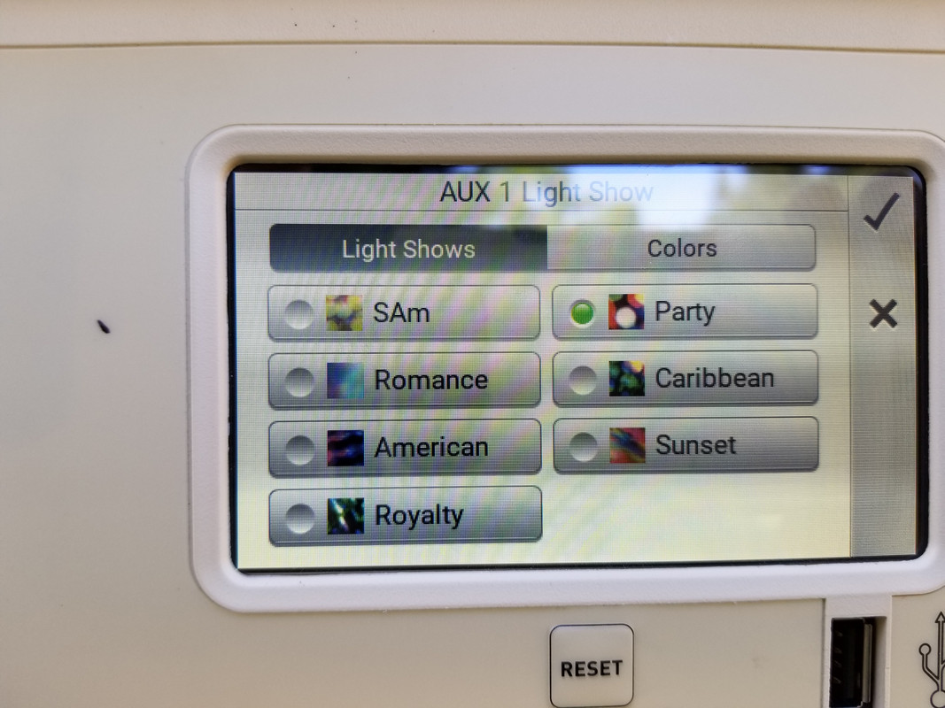 IC installation complete - Lights sub menu