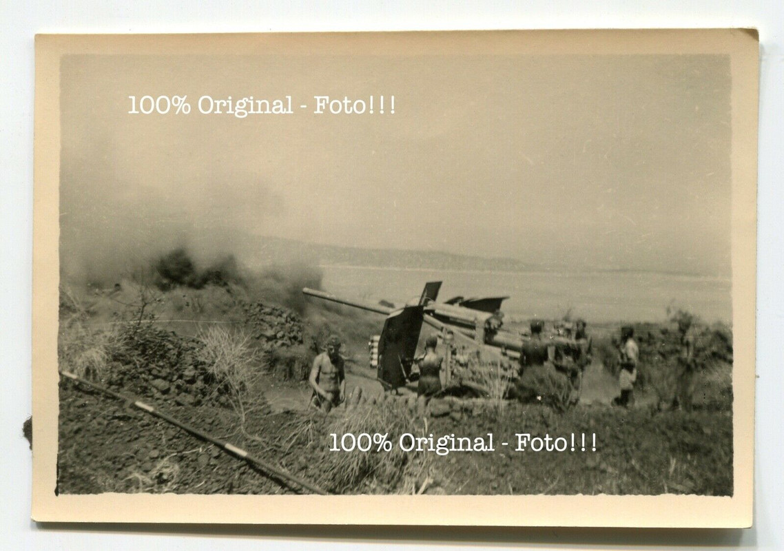 Foto Italien 1944 schwere deutsche Flak Erdkampf Panzerung Geschütz4