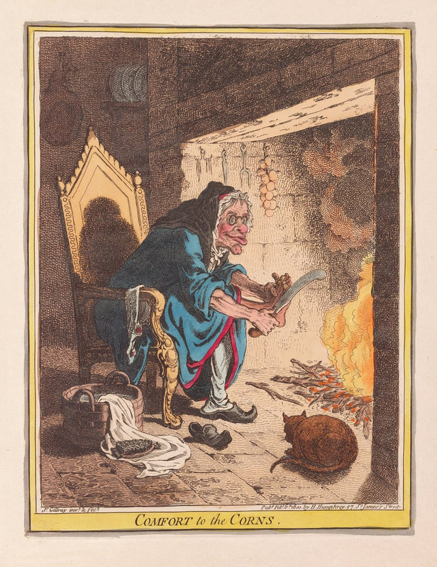 James_Gillray_-_Comfort_to_the_Corns_pub_1800_(hand_coloured_engraving)_-_(MeisterDrucke-391133)