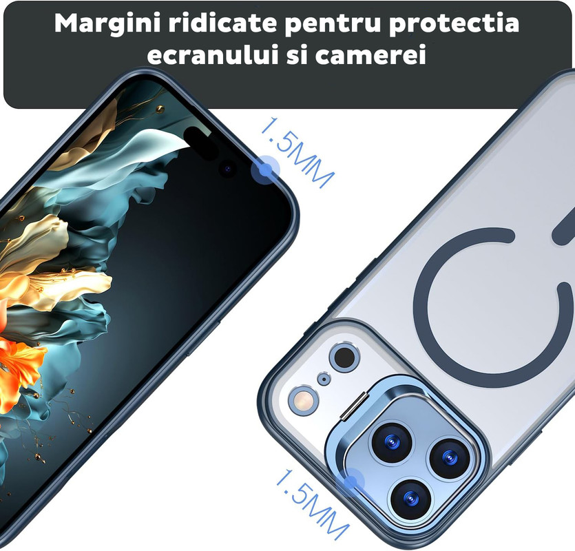 Husa pentru Apple iPhone 17 Pro DaDen® CamBracket, Antisoc, Kickstand, MagSafe, Incarcare wireless, Negru 71o XM4Ms8YL AC SL1500