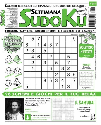 Settimana Sudoku N.984 - 21 Giugno 2024