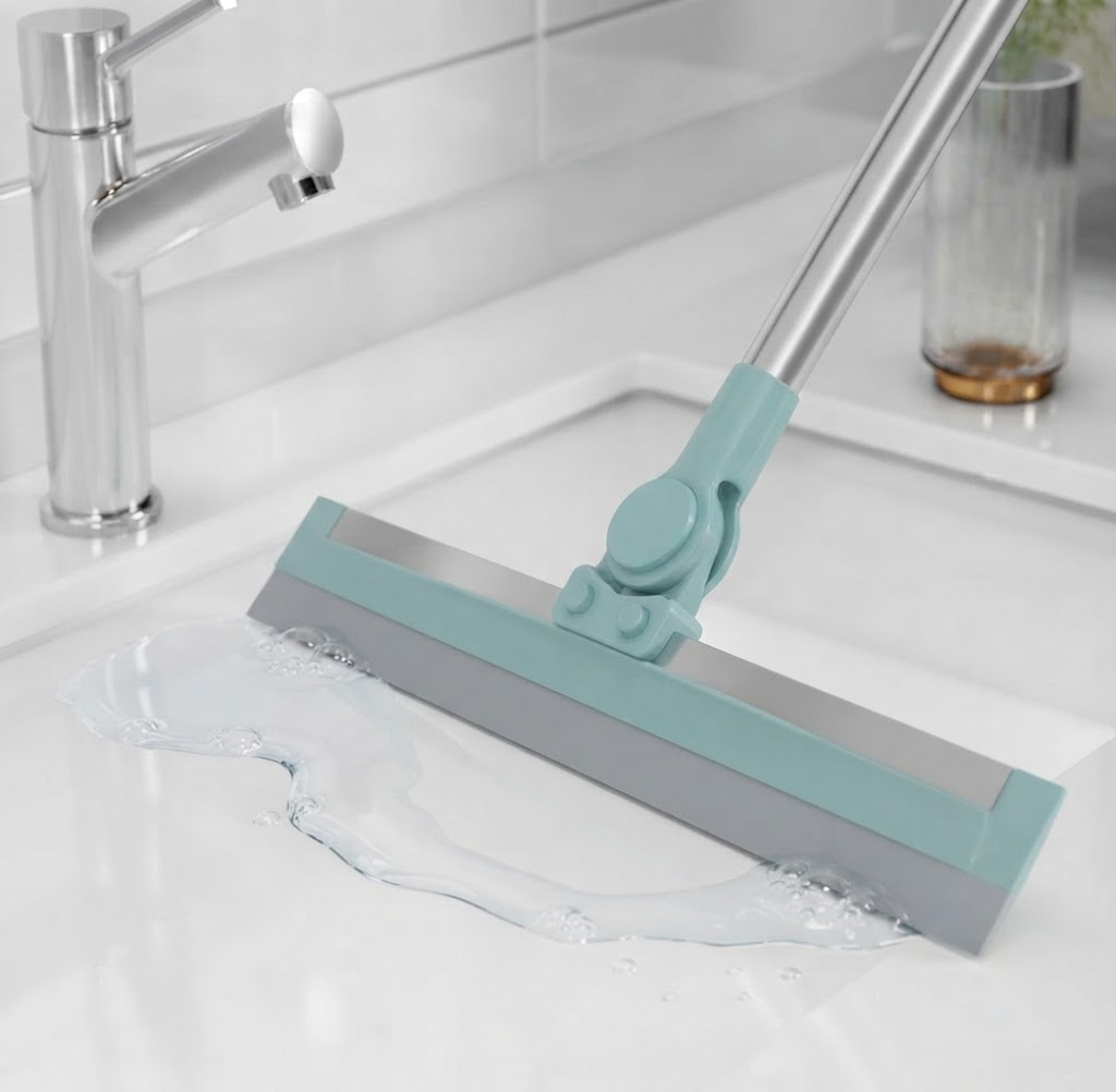 Premium 50cm Silicone Floor & Glass Wiper Broom – Bathroom Water Squeegee Cleaner