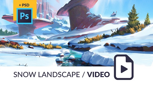 Snow Landscape Video Process / PSD