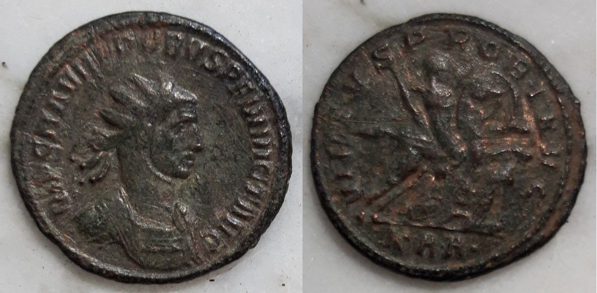 Aureliano de Probo. VIRTVS PROBI AVG. Emperador alanceando a enemigo. Sérdica Pri1