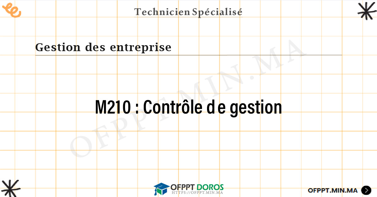 Sommaire détaillé du cours Contrôle de gestion M210 OFPPT - Structure du module