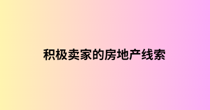 积极卖家的房地产线索