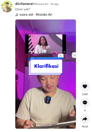 Klarifikasi Reizuka terkait konflik dengan Bella Tobing
