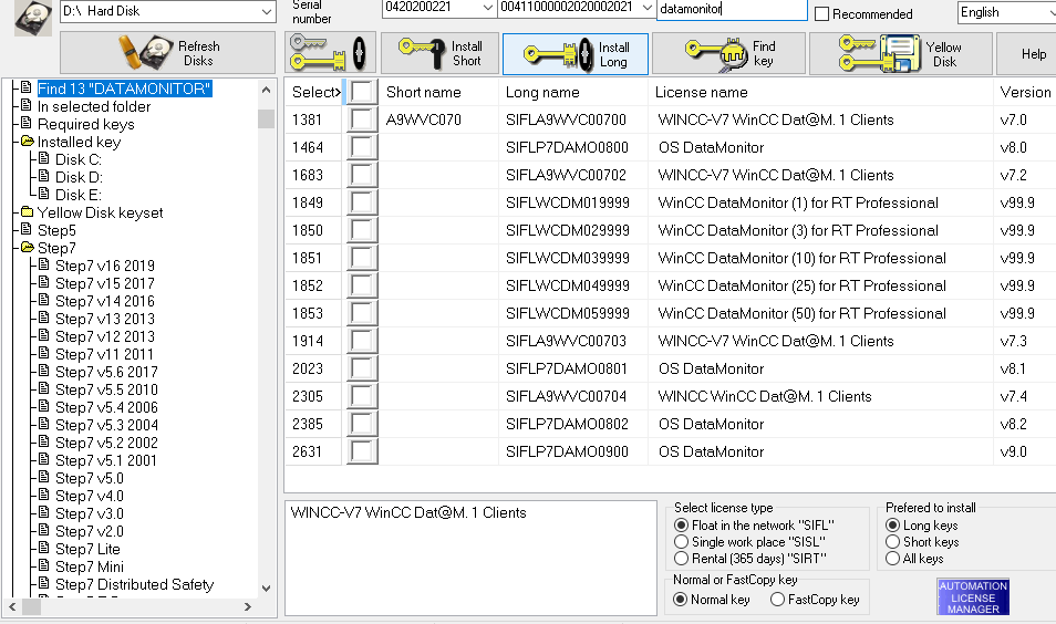 Simatic  Keys