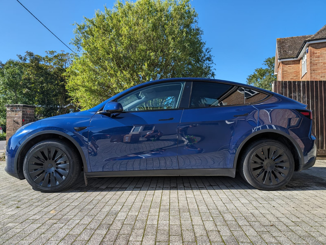 Tesla Model Y with wheel covers