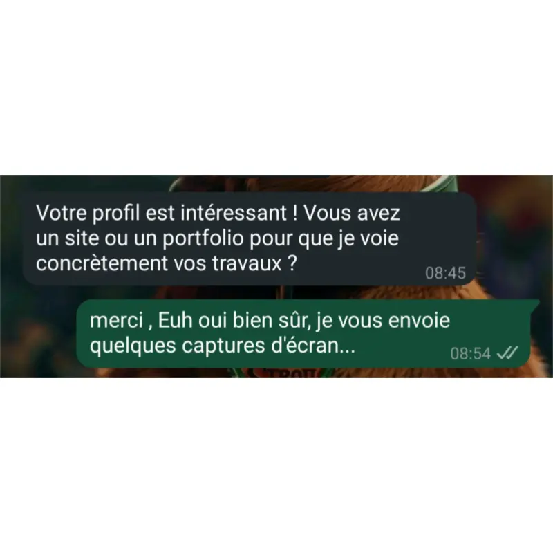 Exemple d'un profil amateur avant d'utiliser le générateur