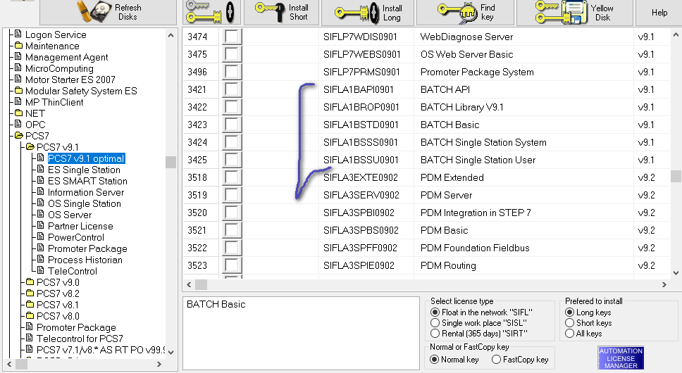 Simatic  Keys