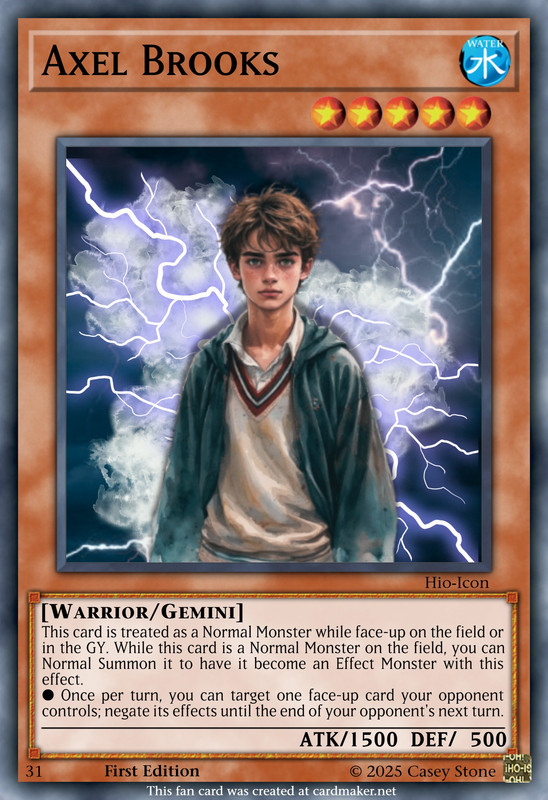 Axel Brooks Yugioh Effect Card