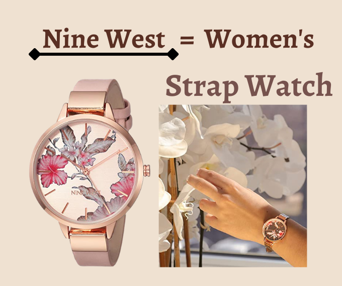 Nine West Women's Floral Dial Strap Watch. Nine West Women's Floral Dial Strap Watch.