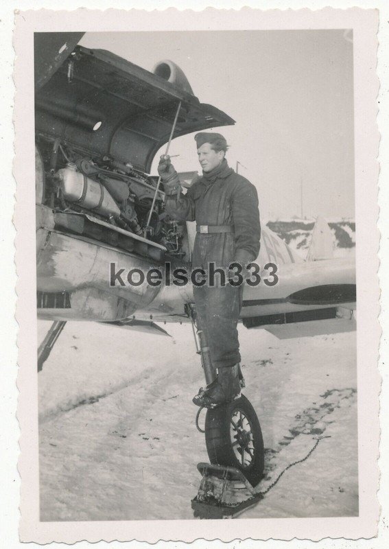 Foto Jagdflieger E. Bergmann am Messerschmitt Me 109 Flugzeug JG 101 Landau 1945 (1)