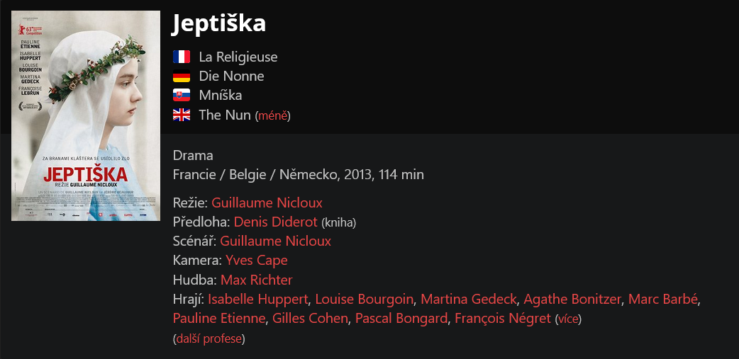 Jeptiška / La Religieuse (2013)