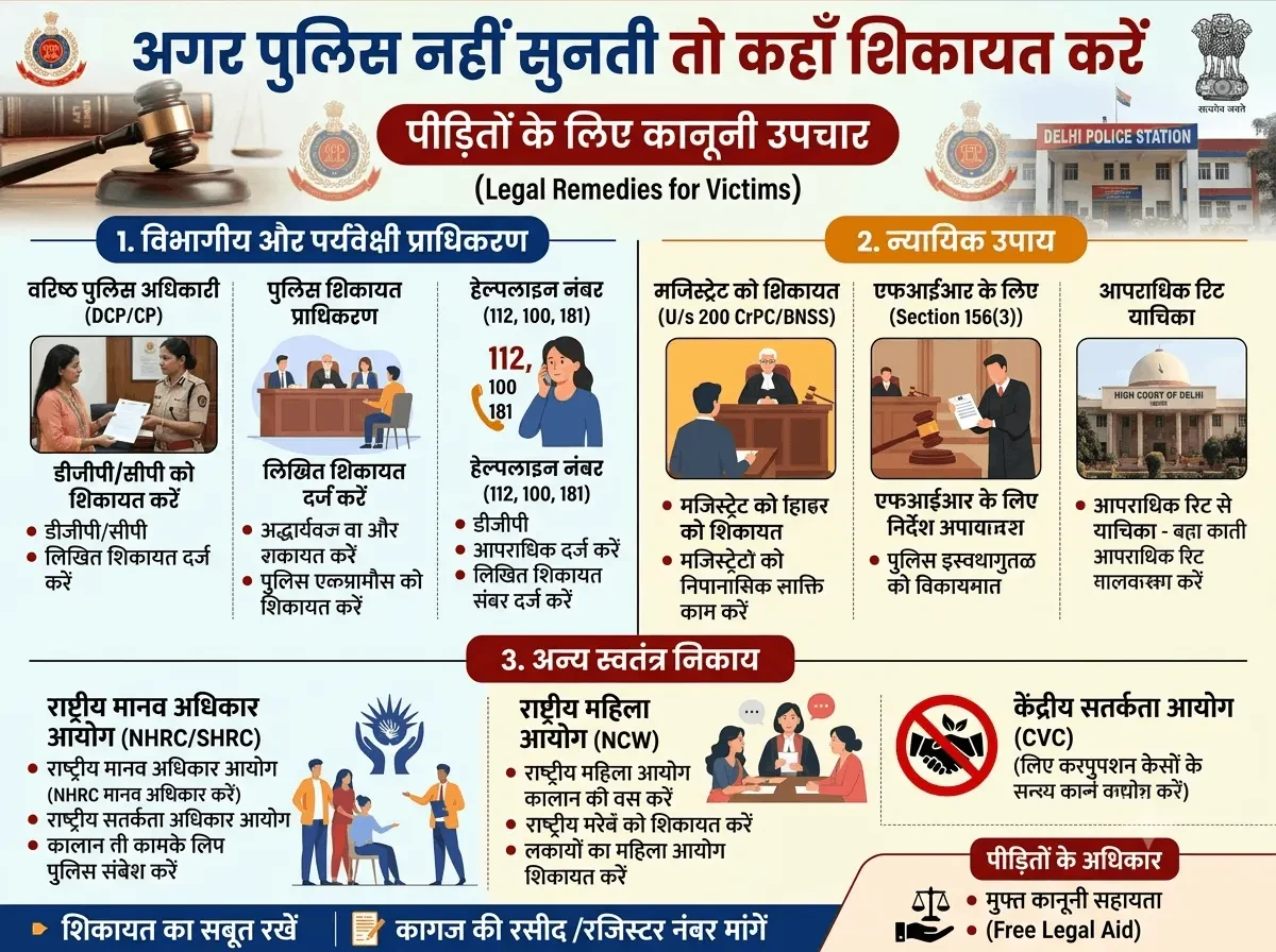 अगर पुलिस नहीं सुनती तो कहाँ शिकायत करें? जानिए पूरी प्रक्रिया