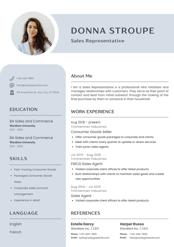White-Simple-Sales-Representative-CV-Resume preview