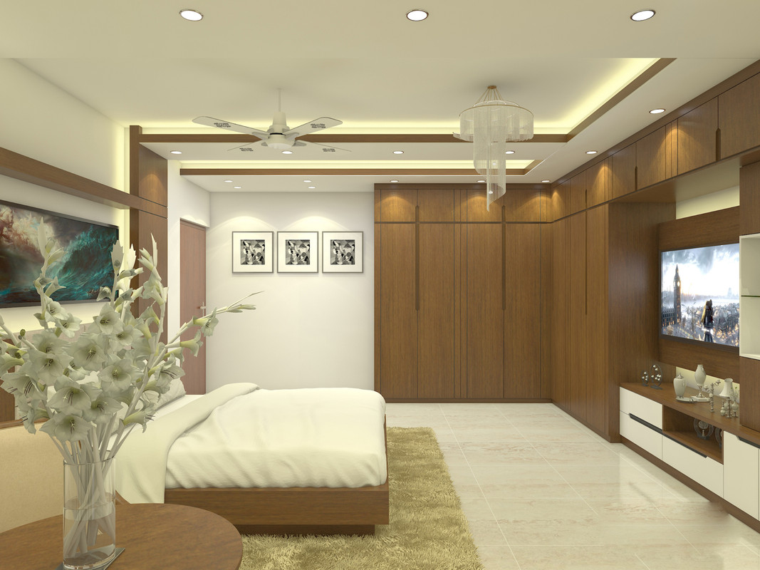 Single-layered rectangular False Ceiling Design For Modern Bedrooms