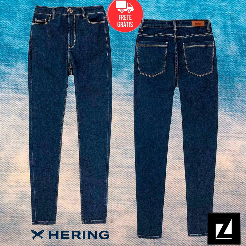Calça Jeans Hering Feminina Super Skinny Cintura Alta com Elastano