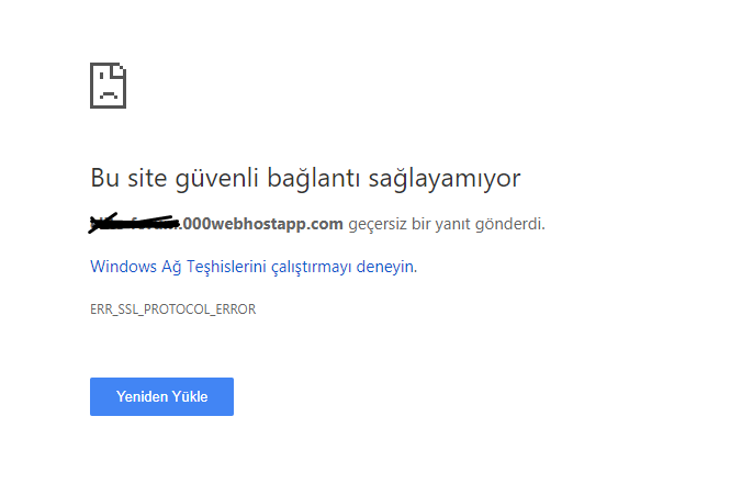 bu site güvenli bağlantı sağlayamıyor