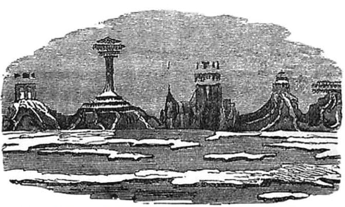 Рисунок, сделанный У. Скоресби у берегов Гренландии в 1820 г.