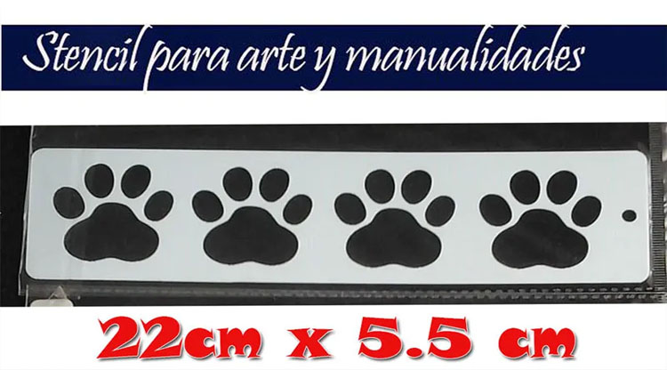 Stencil plantilla garras huellas mascota Dog para artes y pasta