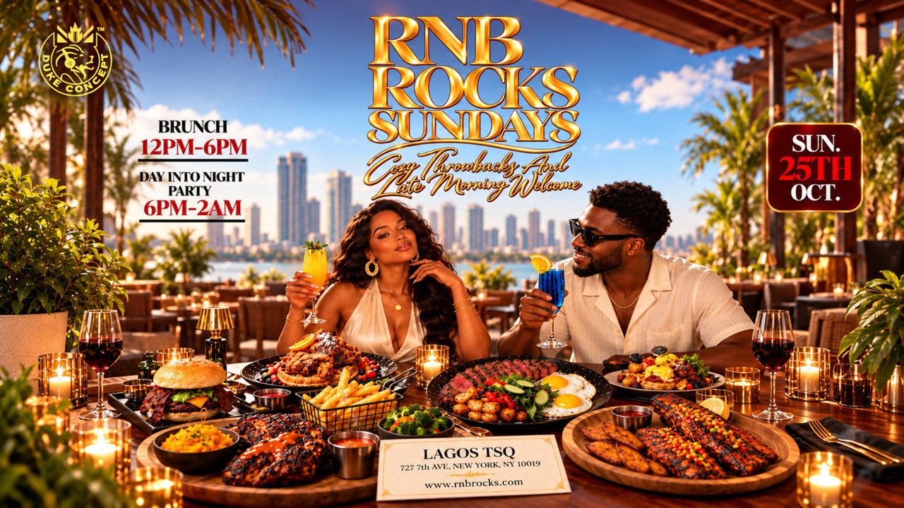 R&B Rocks Sunday Luxury Brunch flyer