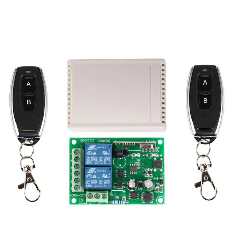 RELEU CU TELECOMANDA 220V modul 2 relee WIRELESS controlat comandat radio  433mhz – zella.ro