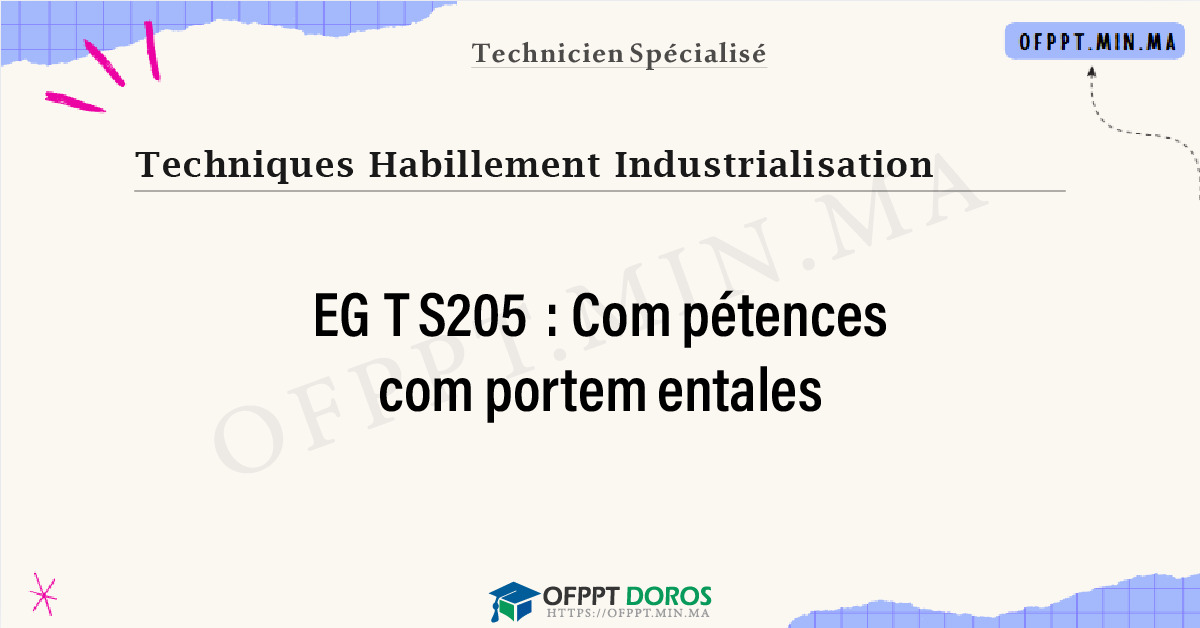 Sommaire détaillé du cours Compétences comportementales EGTS205 OFPPT - Structure du module
