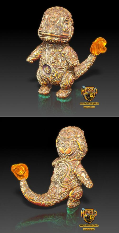 Hex3D – Deluxe Pokemon 3 Charmander – 3D Print Model