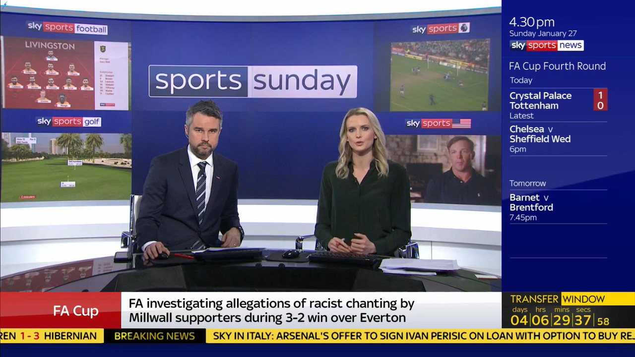 27 January - 12.00.00 - Sports Sunday. Stay in touch with the ne
