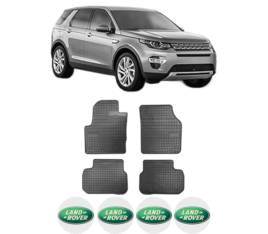 Set covorase presuri LAND ROVER DISCOVERY SPORT (L550) din 2014-2022, auto, din cauciuc thermoplastic, 4 Stickere auto cu LAND ROVER