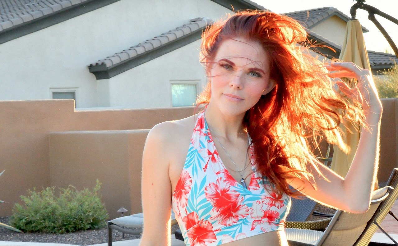 redhead bra colorful